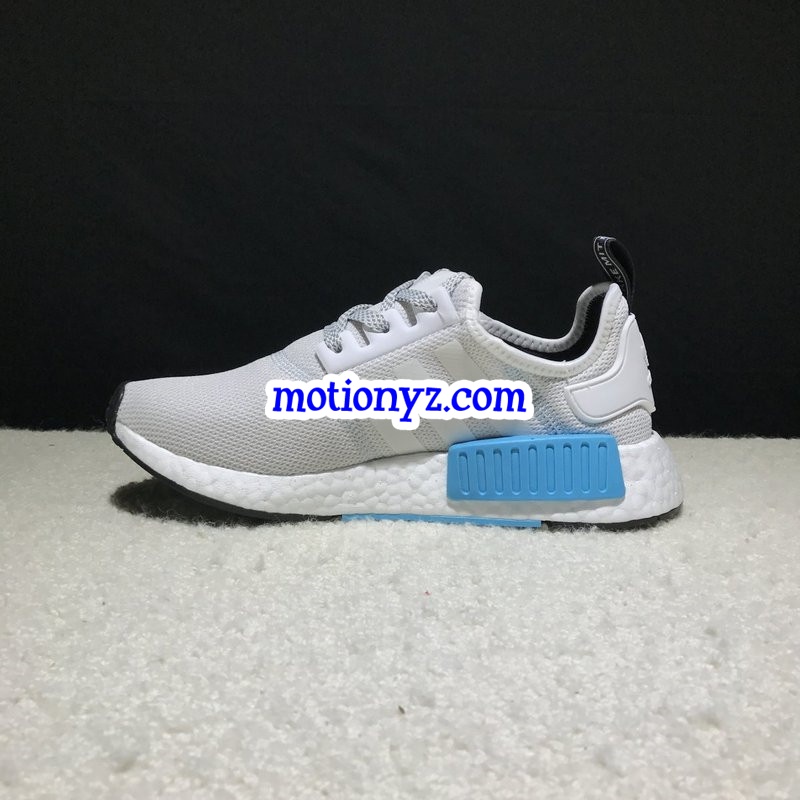 Real Boost Adidas NMD R1 White Bright Cyan